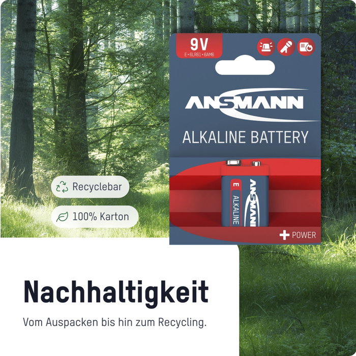 Ansmann 1x2 Alkaline 9V-Block red-line