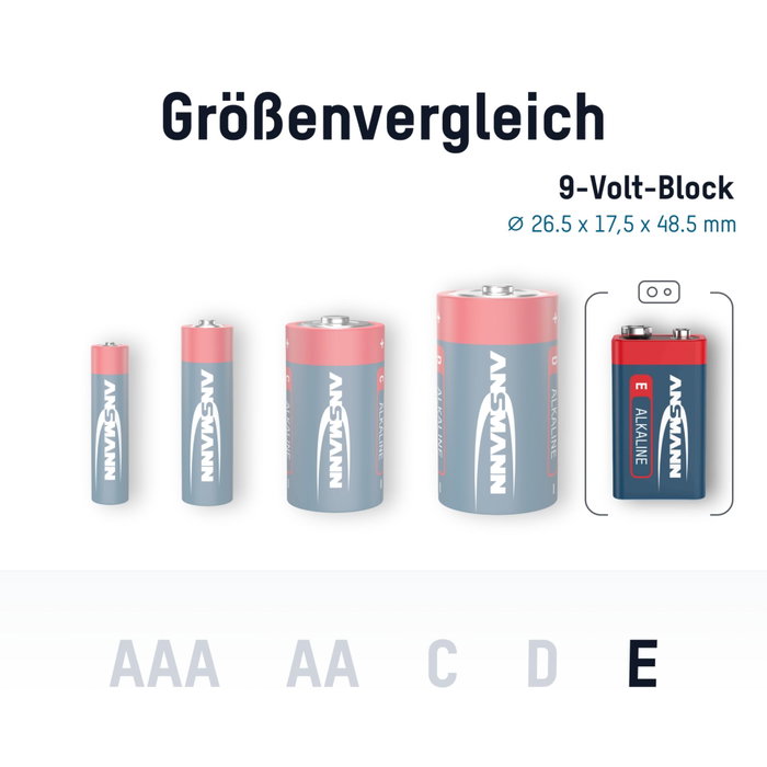 Ansmann 1x2 Alkaline 9V-Block red-line