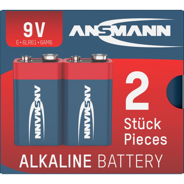 Ansmann 1x2 Alkaline 9V-Block red-line