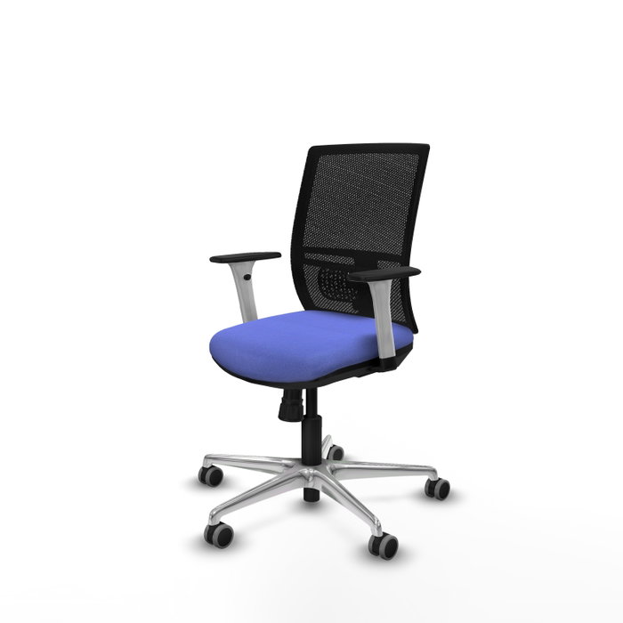 PIQUERAS Y CRESPO Silla de oficina Yunquera con mecanismo Sincro, Azul claro y Negro