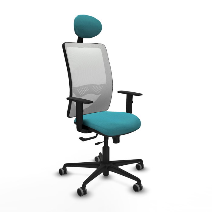 PIQUERAS Y CRESPO Silla de oficina Zulema con mecanismo Sincro/Traslack, Turquesa y Blanco PIQUERAS Y CRESPO Silla de oficina Zulema con mecanismo Sincro/Traslack, Turquesa y Blanco