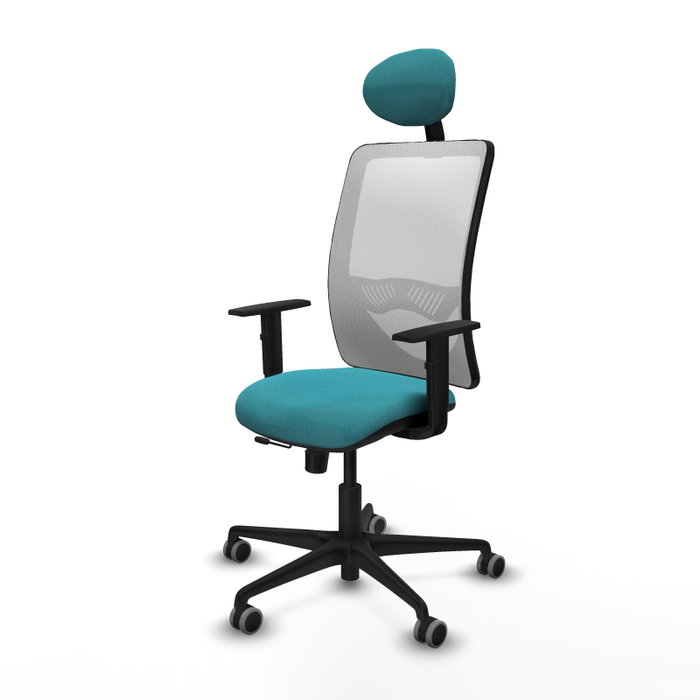 PIQUERAS Y CRESPO Silla de oficina Zulema con mecanismo Sincro/Traslack, Turquesa y Blanco PIQUERAS Y CRESPO Silla de oficina Zulema con mecanismo Sincro/Traslack, Turquesa y Blanco