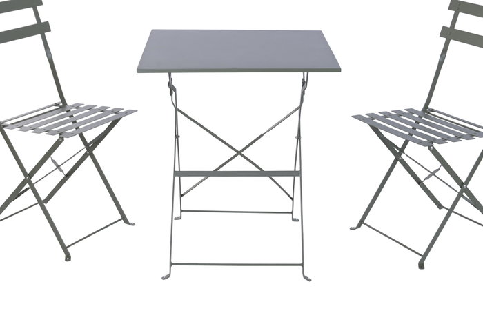 DKD Home Decor Mesa Terraza Y Jardin Verde 60 x 71 x 60 cm Set de 3 Metal