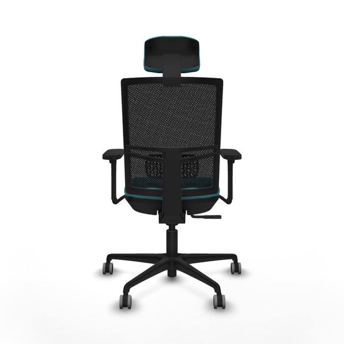 PIQUERAS Y CRESPO Silla de oficina Yunquera con mecanismo Sincro, Turquesa y Negro