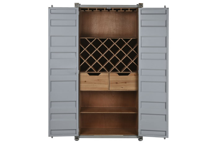DKD Home Decor Botellero Vintage Gris Metal y MDF 41 x 157.5 x 76.5 cm DKD Home Decor Botellero Vintage Gris Metal y MDF 41 x 157.5 x 76.5 cm