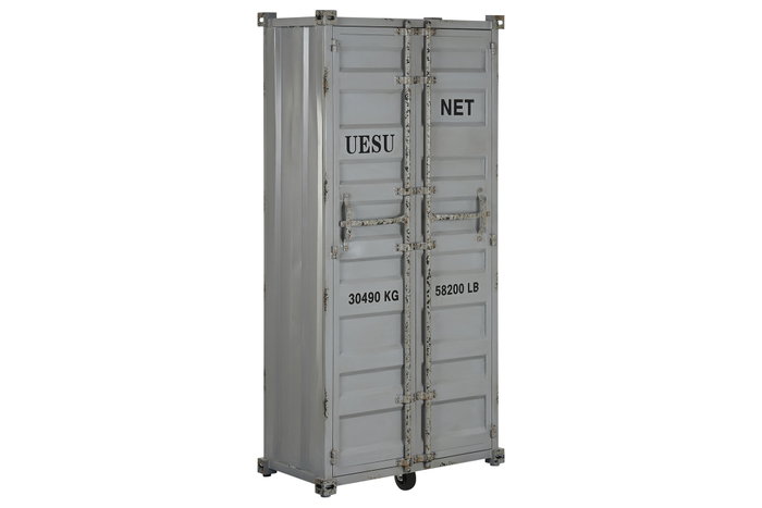 DKD Home Decor Botellero Vintage Gris Metal y MDF 41 x 157.5 x 76.5 cm