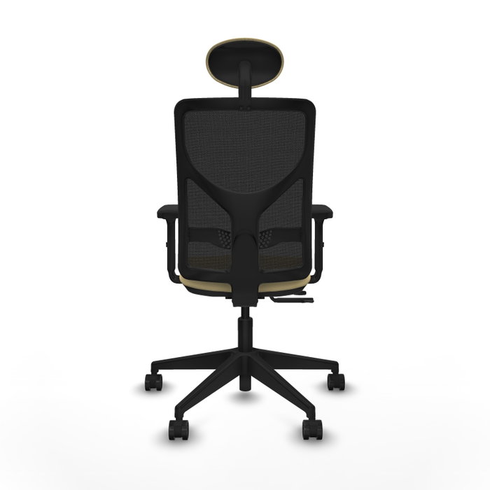 PIQUERAS Y CRESPO Silla de oficina Motilla con mecanismo Sincro/Traslack Crema y Negro