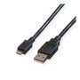 ROLINE Cable USB 2.0 de USB A a Micro-USB B, 1,8 m, Negro