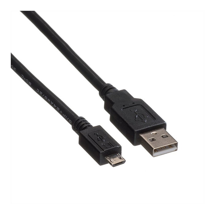 ROLINE Cable USB 2.0 de USB A a Micro-USB B, 1,8 m, Negro