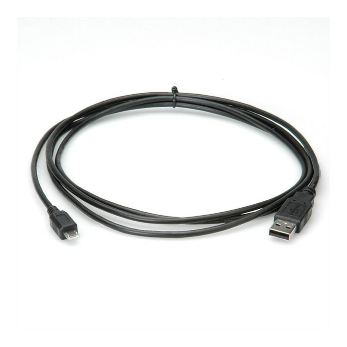 ROLINE Cable USB 2.0 de USB A a Micro-USB B, 1,8 m, Negro