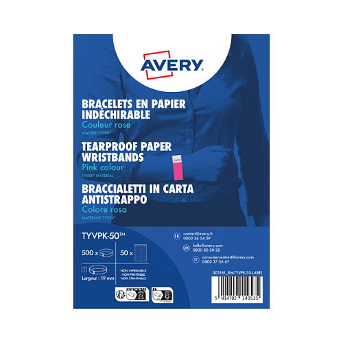 AVERY Zweckform Eintrittsbänder rosa, 500 unidades AVERY Zweckform Eintrittsbänder rosa, 500 unidades