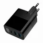 Gembird TA-UC-PDQC30LCD-BK-02 Cargador Rápido GaN 30W USB PD QC 3.0 3 Puertos con Pantalla LCD Negro