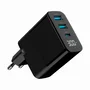 Gembird TA-UC-PDQC30LCD-BK-02 Cargador Rápido GaN 30W USB PD QC 3.0 3 Puertos con Pantalla LCD Negro