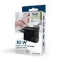 Gembird TA-UC-PDQC30LCD-BK-02 Cargador Rápido GaN 30W USB PD QC 3.0 3 Puertos con Pantalla LCD Negro