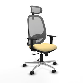 PIQUERAS Y CRESPO Silla de oficina Cilanco con Mecanismo Sincro, Crema y Gris
