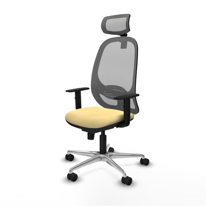 PIQUERAS Y CRESPO Silla de oficina Cilanco con Mecanismo Sincro, Crema y Gris PIQUERAS Y CRESPO Silla de oficina Cilanco con Mecanismo Sincro, Crema y Gris
