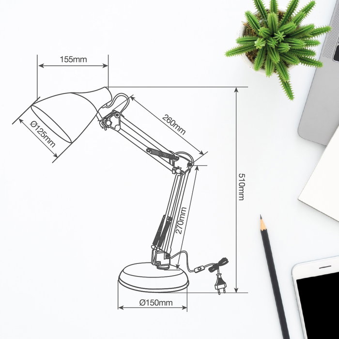 GSC Evolution Flexo sobremesa Focus E27 Blanco