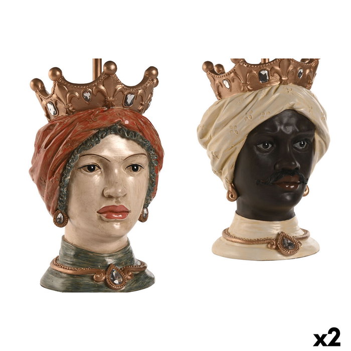 DKD Home Decor Lámpara de Sobremesa Cabeza Siciliana Multicolor