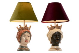 DKD Home Decor Lámpara de Sobremesa Cabeza Siciliana Multicolor