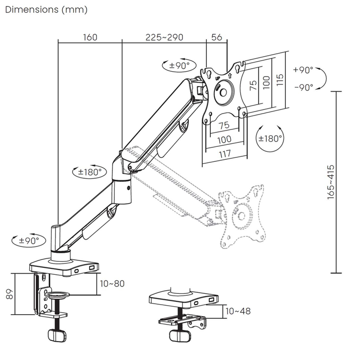 Aisens Soporte de Mesa Eco Contrapeso DT32TSR-355 para Monitor/TV 17-32 pulgadas