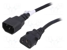 AKYGA Cable de alimentación H03VV-F 3x0,75mm2 IEC C13 hembra a IEC C14 macho 5m