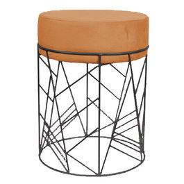 DKD Home Decor Reposapiés de Metal y Poliéster Terracota y Negro