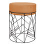 DKD Home Decor Reposapiés de Metal y Poliéster Terracota y Negro