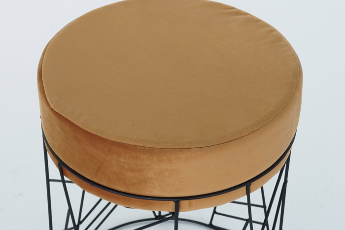 DKD Home Decor Reposapiés de Metal y Poliéster Terracota y Negro DKD Home Decor Reposapiés de Metal y Poliéster Terracota y Negro