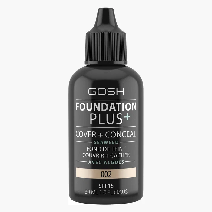 Gosh Foundation Plus+ Cover & Conceal Base líquida 002 SPF15 Gosh Foundation Plus+ Cover & Conceal Base líquida 002 SPF15