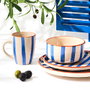 Home Deco Factory Mug Dolce Vita 300 ml Gres Amarillo Azul Rosa Apto Microondas Lavavajillas