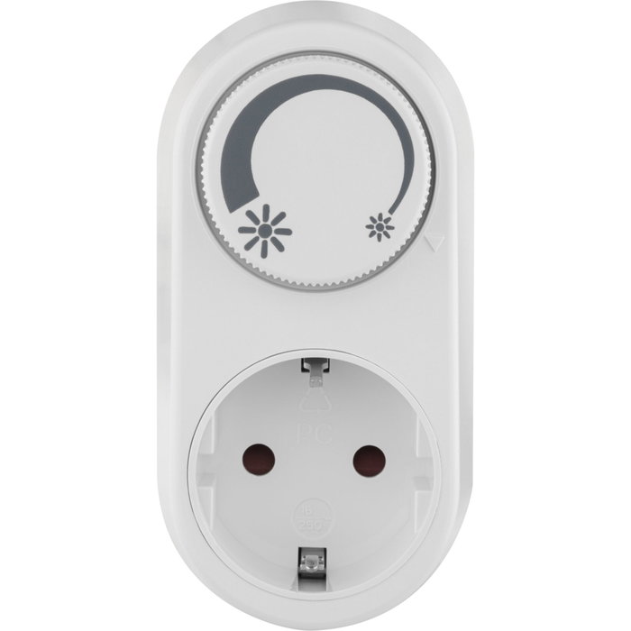 Rev Enchufe adaptador con regulador LED integrado Blanco EMD201