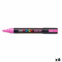 POSCA Set de 6 Marcadores PC-5M Rosa Fluorescente Punta 1,8-2,5 mm