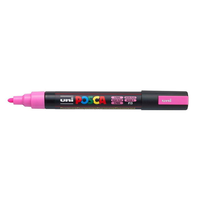 POSCA Set de 6 Marcadores PC-5M Rosa Fluorescente Punta 1,8-2,5 mm
