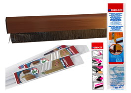 GEKO Burlete Adhesivo Bajo Puerta Aluminio Flex Cepillo 1m x 42mm Caoba