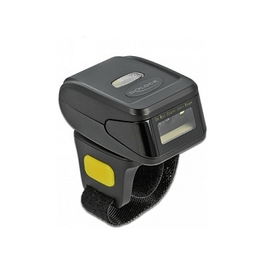 DeLOCK Escáner de Código de Barras de Anillo Inalámbrico 1D/2D, Bluetooth 4.1 o 2,4 GHz, Manos Libres, Lector para Codabar, Code 128, EAN, QR, Hasta 100 lecturas/s, Negro