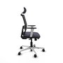 PIQUERAS Y CRESPO Silla de oficina Yunquera con mecanismo Sincro/Traslack, Gris oscuro y Negro