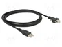 DeLOCK Cable USB 2.0 de 2 m con conectores USB Tipo A a USB Tipo B con tornillos