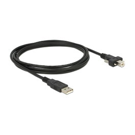 DeLOCK Cable USB 2.0 de 2m con conector USB A a USB B con tornillos
