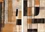 DKD Home Decor Set de 2 Cuadros Lienzo PS 82,5x4,5x122,5 Naranja y Beige