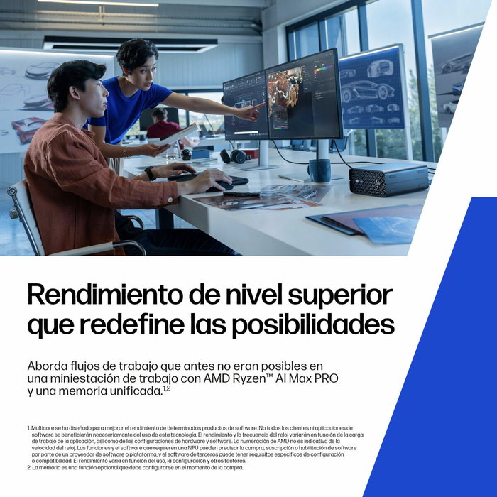 HP Z2 Mini G1a Wolf Pro Security Edition con AMD Ryzen AI Max+ PRO 395, 128 GB RAM, 1 TB SSD, Negro