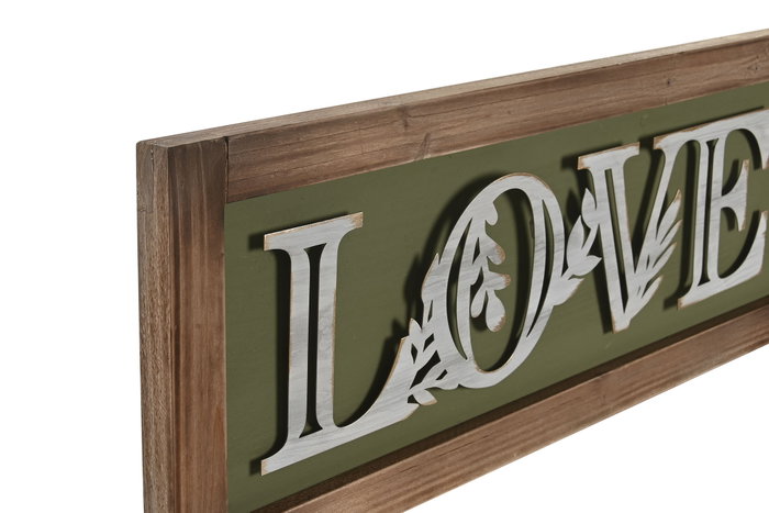 DKD Home Decor Decoración de Pared de Madera Home Love Surtido