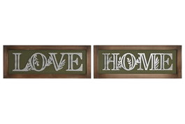 DKD Home Decor Decoración de Pared de Madera Home Love Surtido
