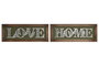 DKD Home Decor Decoración de Pared de Madera Home Love Surtido