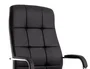 Q-connect Silla de Dirección en Similpiel Negra con Base Metálica Cromada, Mecanismo, Reposabrazos Cromados, Altura Máx 1250 mm, Ancho 610 mm, Profundidad 700 mm, Ruedas Premium