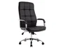 Q-connect Silla de Dirección en Similpiel Negra con Base Metálica Cromada, Mecanismo, Reposabrazos Cromados, Altura Máx 1250 mm, Ancho 610 mm, Profundidad 700 mm, Ruedas Premium