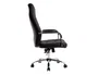 Q-connect Silla de Dirección en Similpiel Negra con Base Metálica Cromada, Mecanismo, Reposabrazos Cromados, Altura Máx 1250 mm, Ancho 610 mm, Profundidad 700 mm, Ruedas Premium