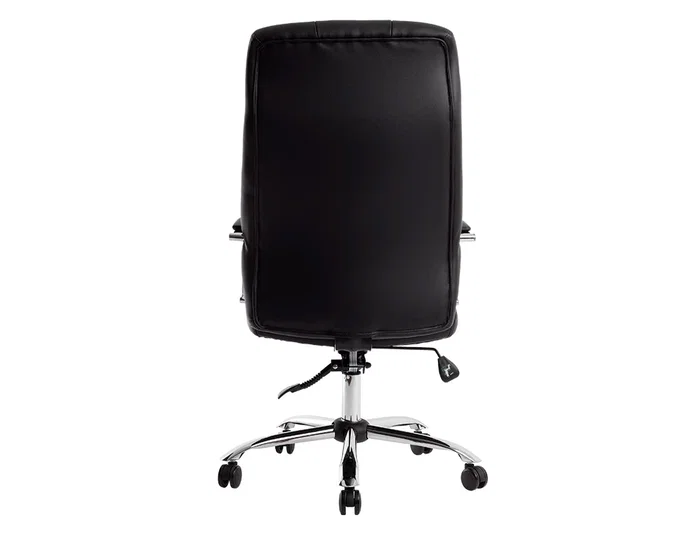 Q-connect Silla de Dirección en Similpiel Negra con Base Metálica Cromada, Mecanismo, Reposabrazos Cromados, Altura Máx 1250 mm, Ancho 610 mm, Profundidad 700 mm, Ruedas Premium