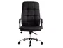 Q-connect Silla de Dirección en Similpiel Negra con Base Metálica Cromada, Mecanismo, Reposabrazos Cromados, Altura Máx 1250 mm, Ancho 610 mm, Profundidad 700 mm, Ruedas Premium