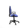 Silla de oficina Algarra con mecanismo Contacto permanente básico tapizada con Tela color Azul claro. Equipada con Base poliamida negra, Brazos fijosy Topes