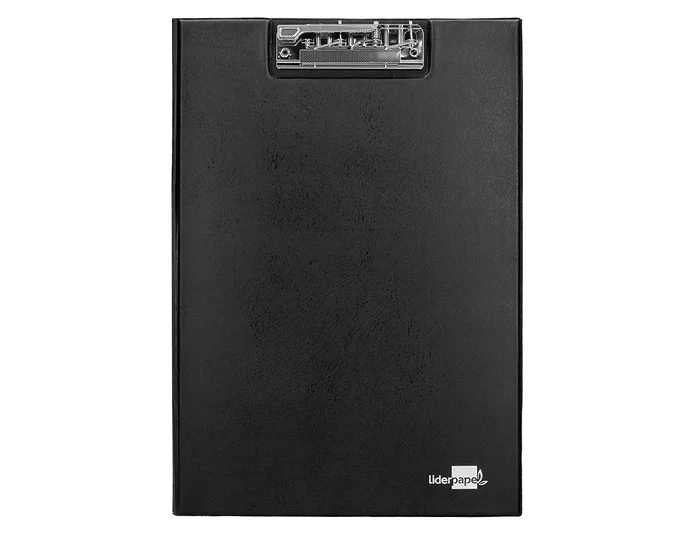 Liderpapel Carpeta de plástico negro con pinza superior tamaño folio Liderpapel Carpeta de plástico negro con pinza superior tamaño folio